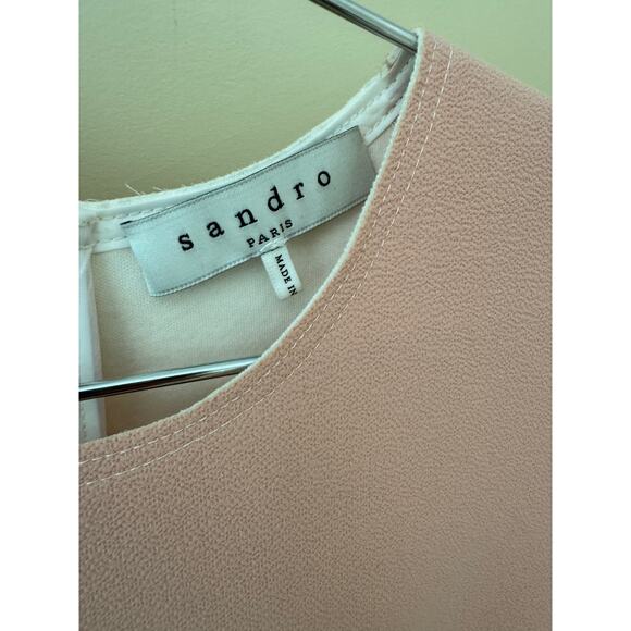 Sandro Paris Remind Mini Dress Scuba Knit Light Pink Womens $325 Size 1/XS - Picture 4 of 5